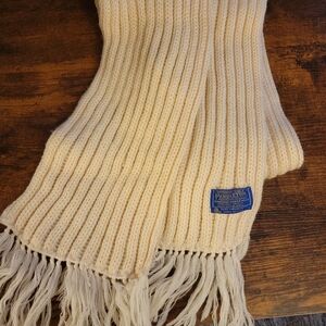 Pendleton Ivory Ribbed Scarf with Fringe